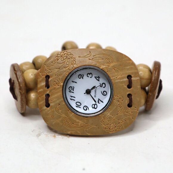 Natural Wood Watch Women’s Lightweight Sustainable Analog Quartz Boho - Picture 3 of 10